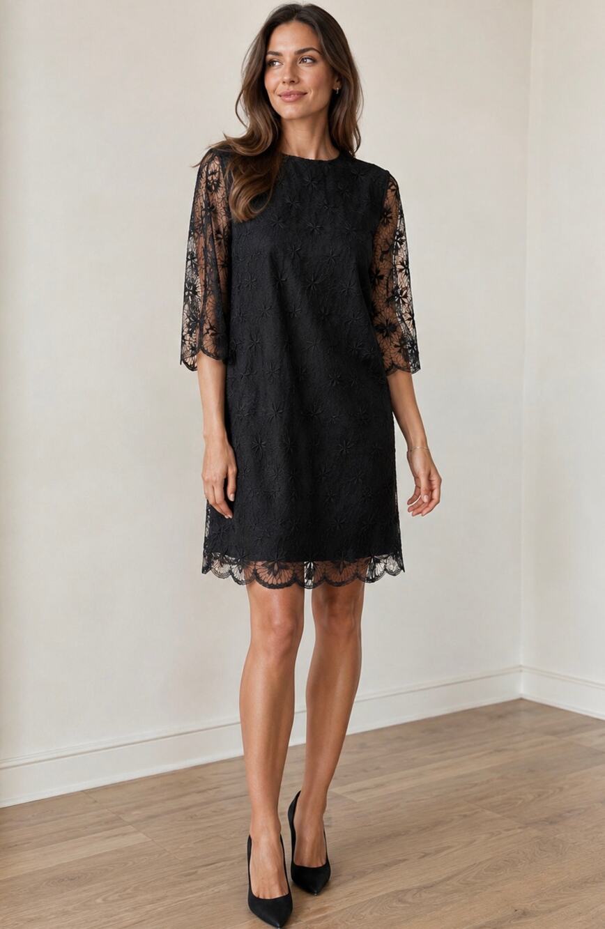 Maria McManus Lace T Shirt Dress in Black S